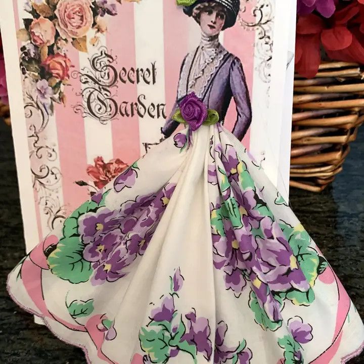 My Secret Garden Keepsake Hanky Card
