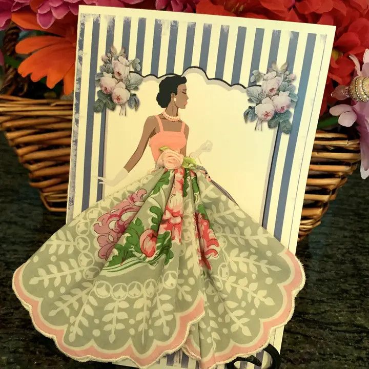 African American Ladies of Fashion Keepsake Hankie Cards