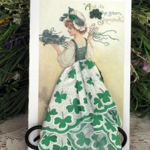 Shamrock Lady Keepsake Hankie Card