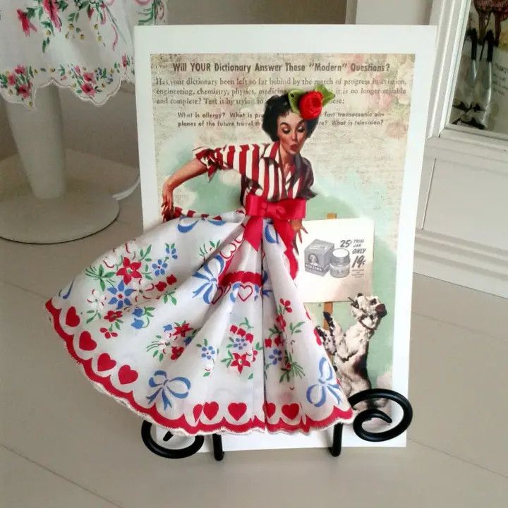 Retro Pinup Keepsake Hanky Card