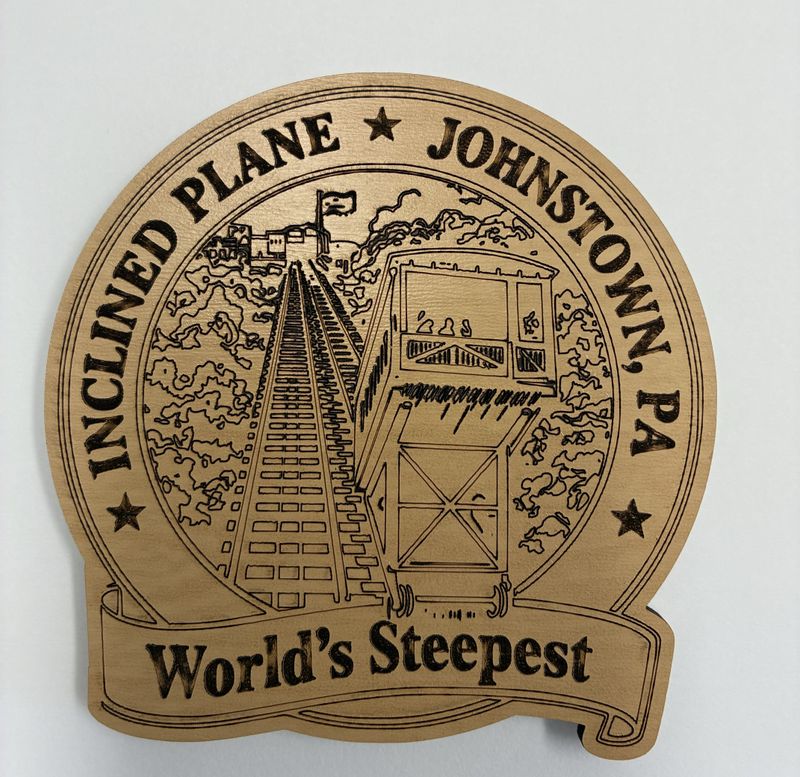 Inclined Pane Magnet Wood Laser Cut World's Steepest