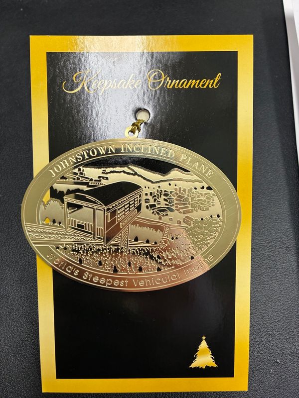 Johnstown Inclined Plane Ornament Brass