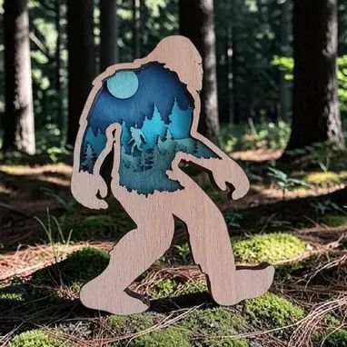 Layered wood Decoration Forest Bigfoot