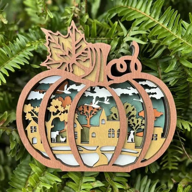 Layered wood Decoration Fall Pumpkin