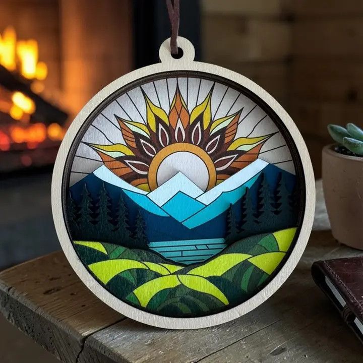 Layered wood Decoration Majestic Sun