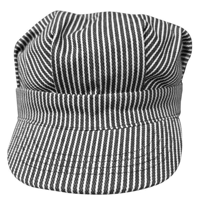 Children's Hickory Striped Engineer Railroad Hat Blue