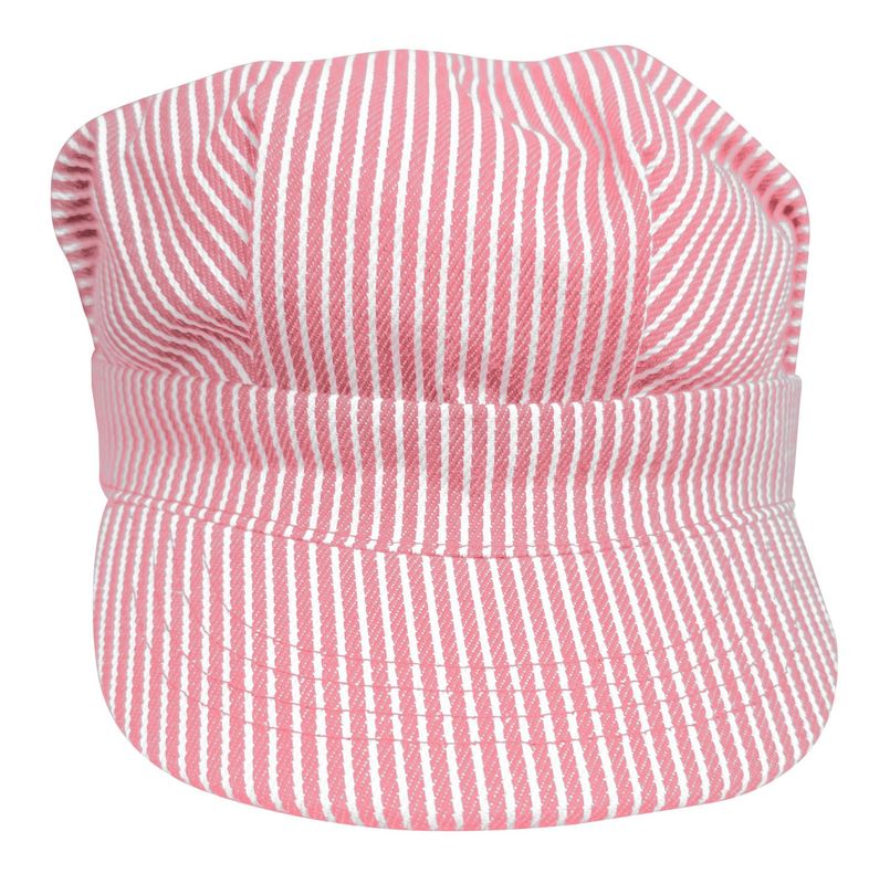 Children's Hickory Striped Engineer Railroad Hat Pink