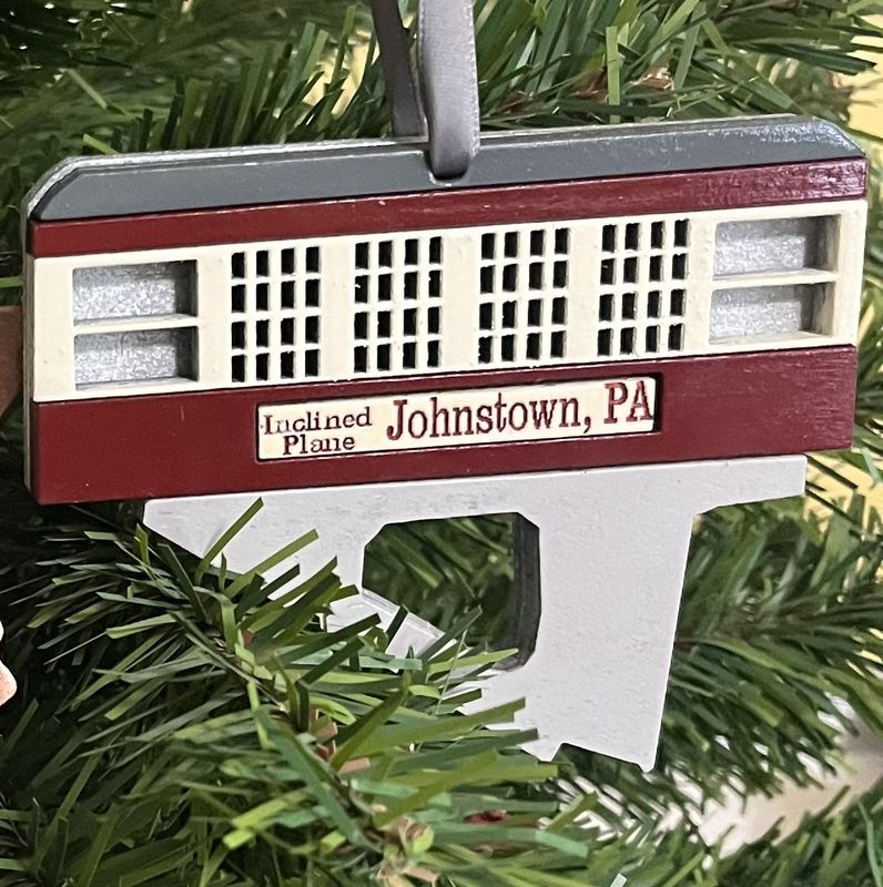 Johnstown Inclined Plane Car Wooden Ornament RTI