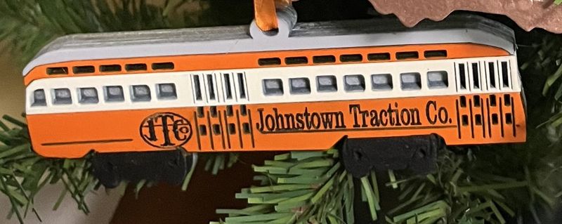 Johnstown Traction Streetcar PCC Wooden Ornament RTI
