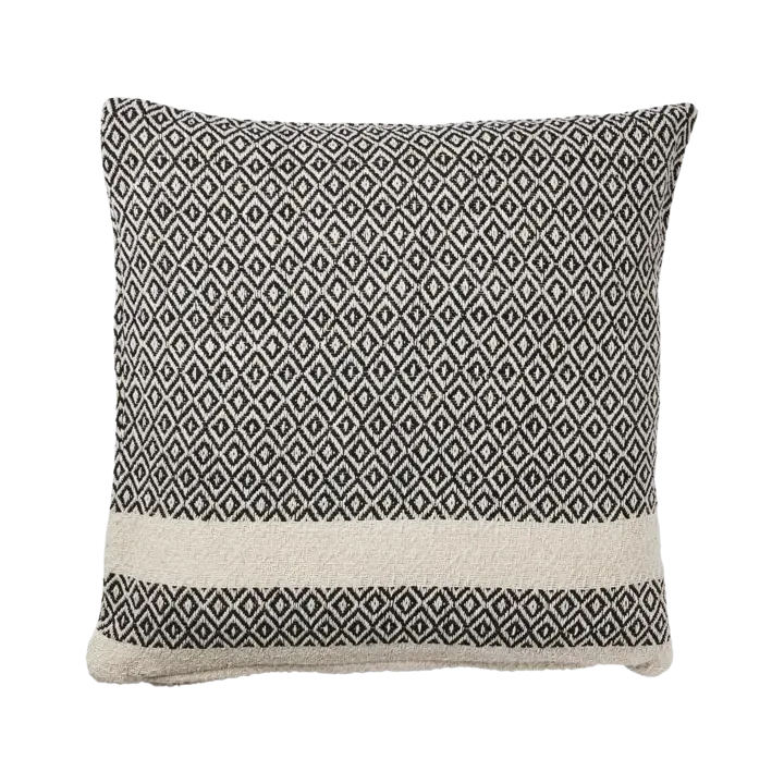 Kussenhoes Zwart met  beige streep