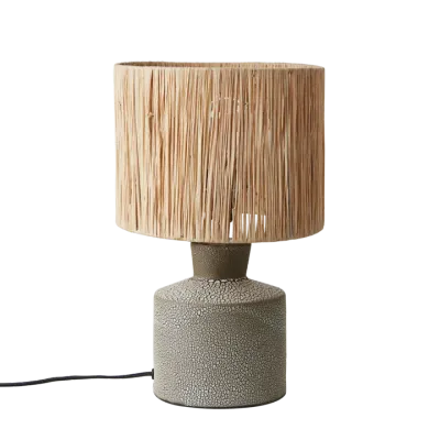 Tafellamp met gebrande geglazuurde voet