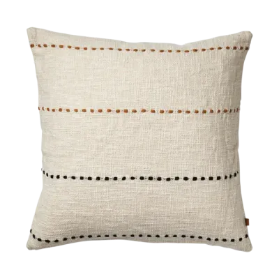 Kussenhoes Beige met fijne gekleurde lijntjes