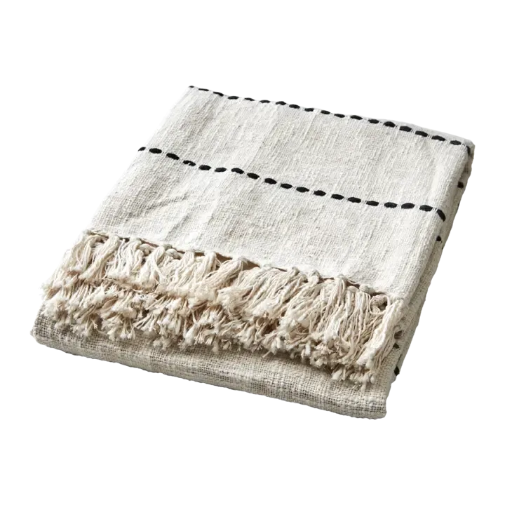 Plaid beige met fijne zwarte lijntjes