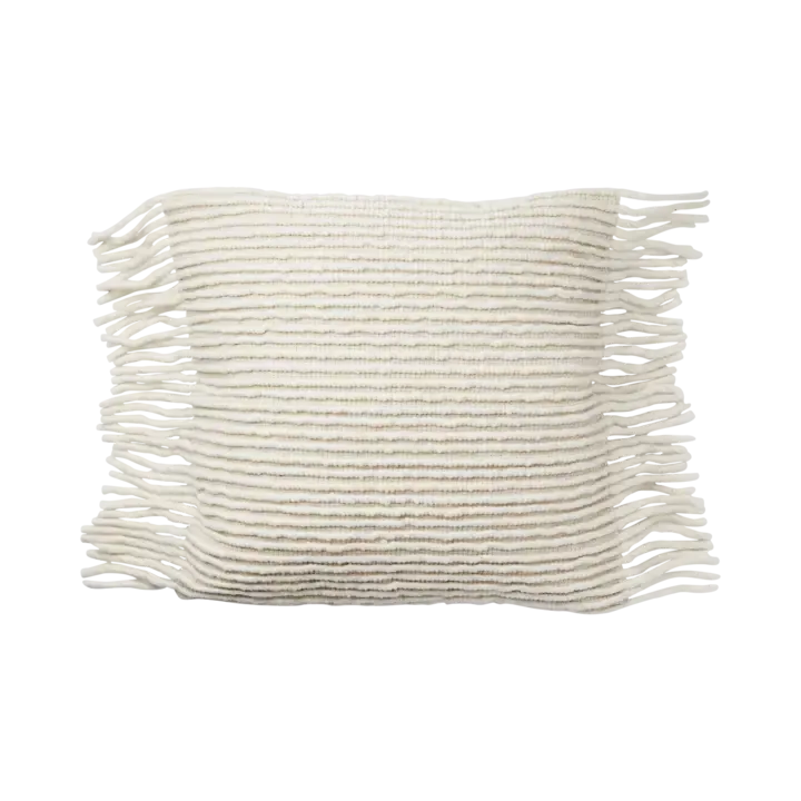 Kussenhoes Beige franjes