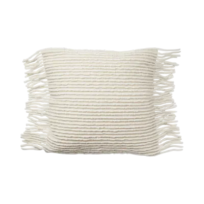 Kussenhoes Beige franjes