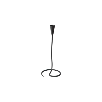 Zwarte gietijzeren kandelaar met krulvoet -small