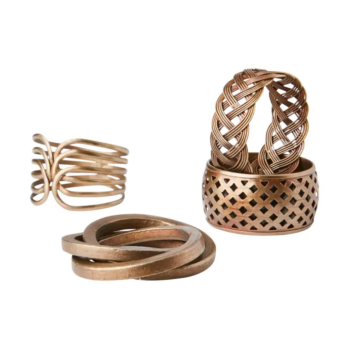 Servetringen set 4 stuks brons