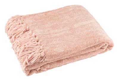Roze plaid chenille