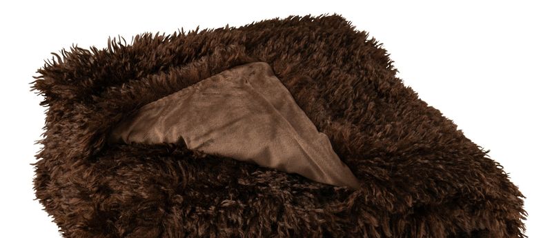 chocolade bruin plaid in langharige moutonstof