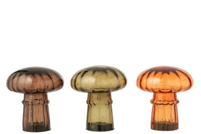 Lamp led paddenstoel glas - oranje