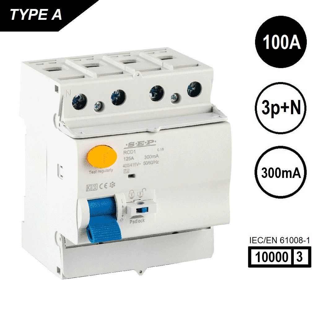 SEP RCD1 Type A al.schak 4p 100A 300mA 10kA