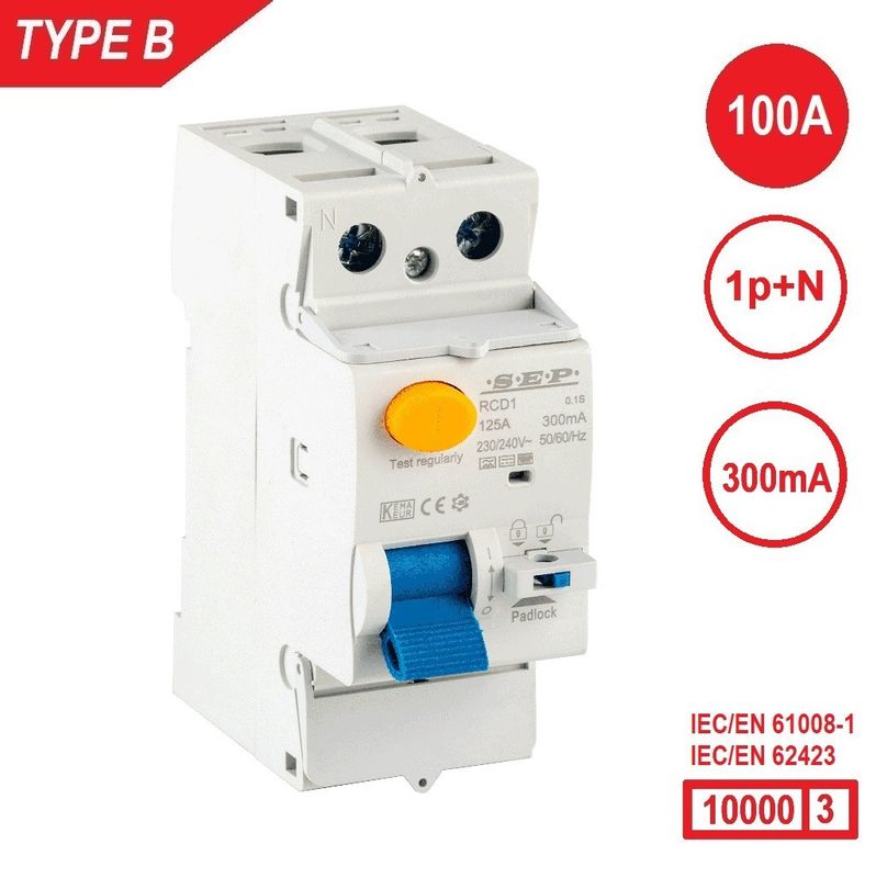 SEP RCD1 Type B al.schak 2p 100A 300mA 10kA