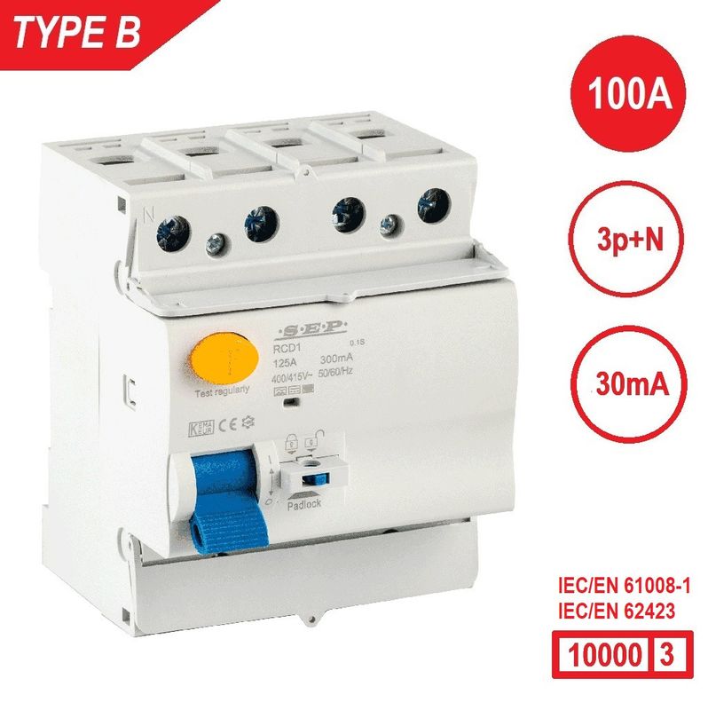 SEP RCD1 Type B al.schak 4p 100A 30mA 10kA