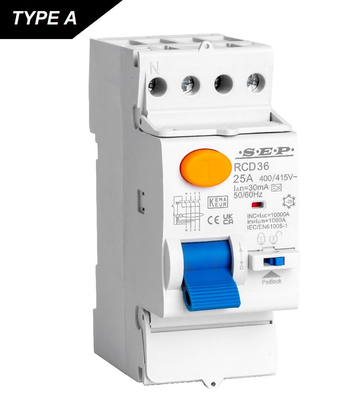 Compacte differentieel 4-Polig 10kA