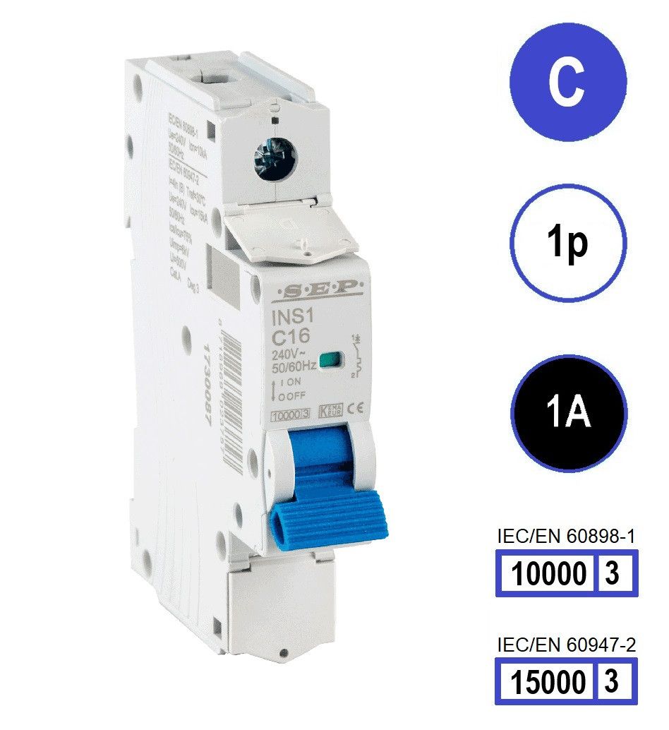 SEP INS1 inst.aut  1p - C - 1A - 10/15kA