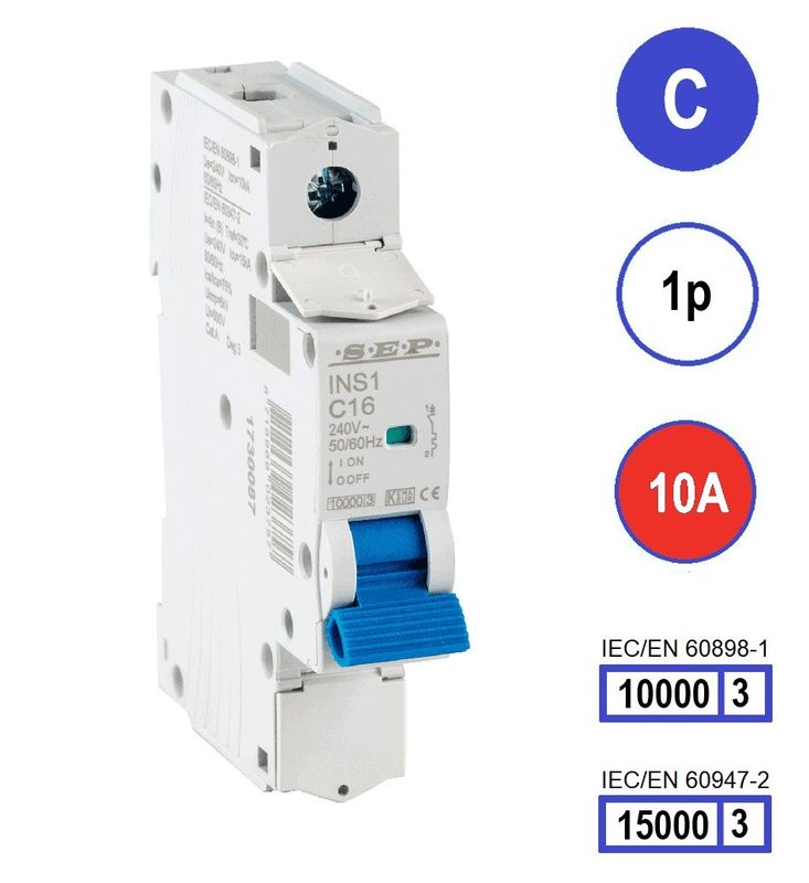 SEP INS1 inst.aut  1p - C - 10A - 10/15kA