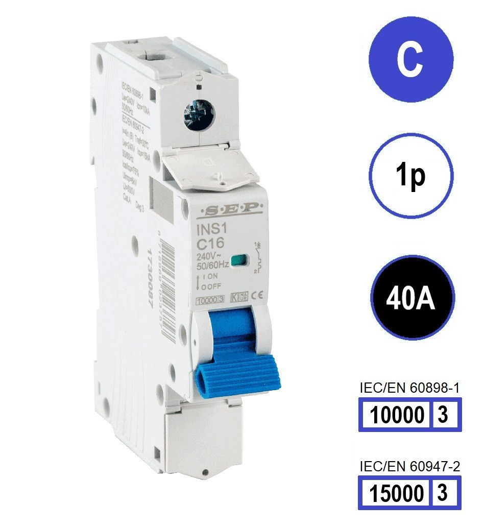 SEP INS1 inst.aut  1p - C - 40A - 10/15kA