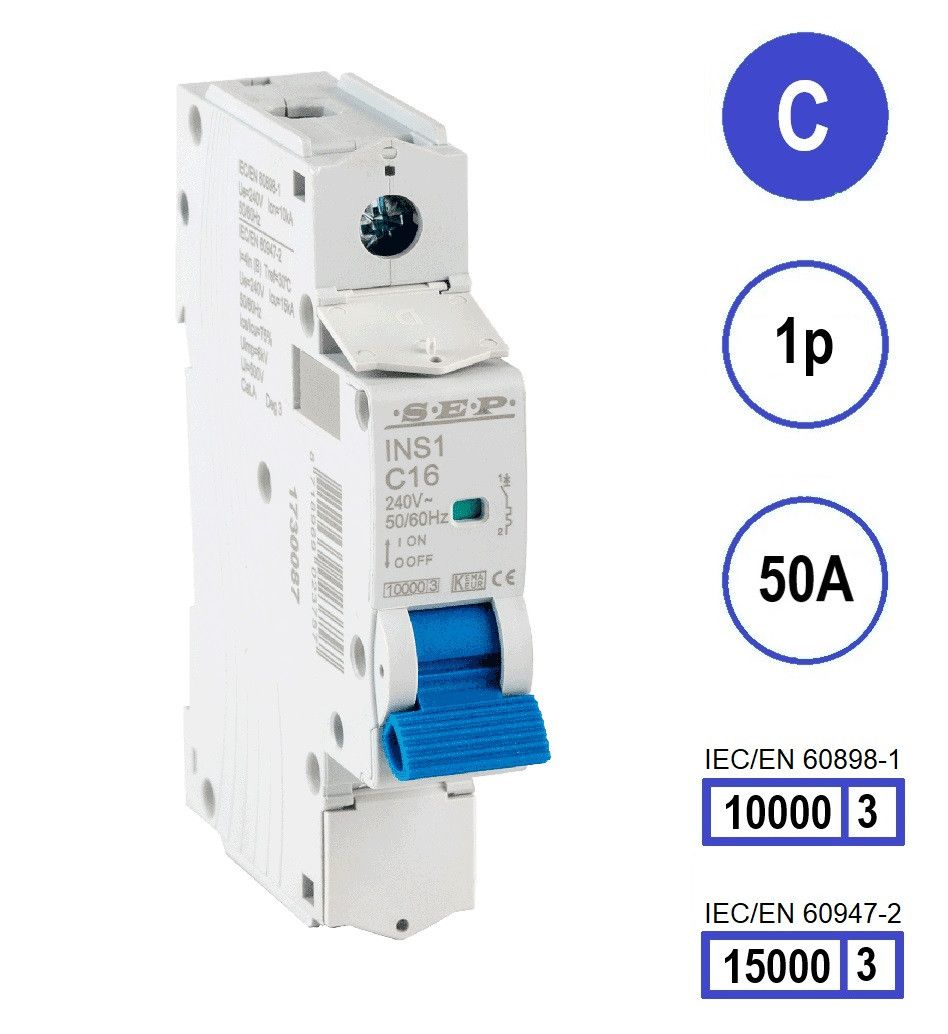SEP INS1 inst.aut  1p - C - 50A - 10/15kA