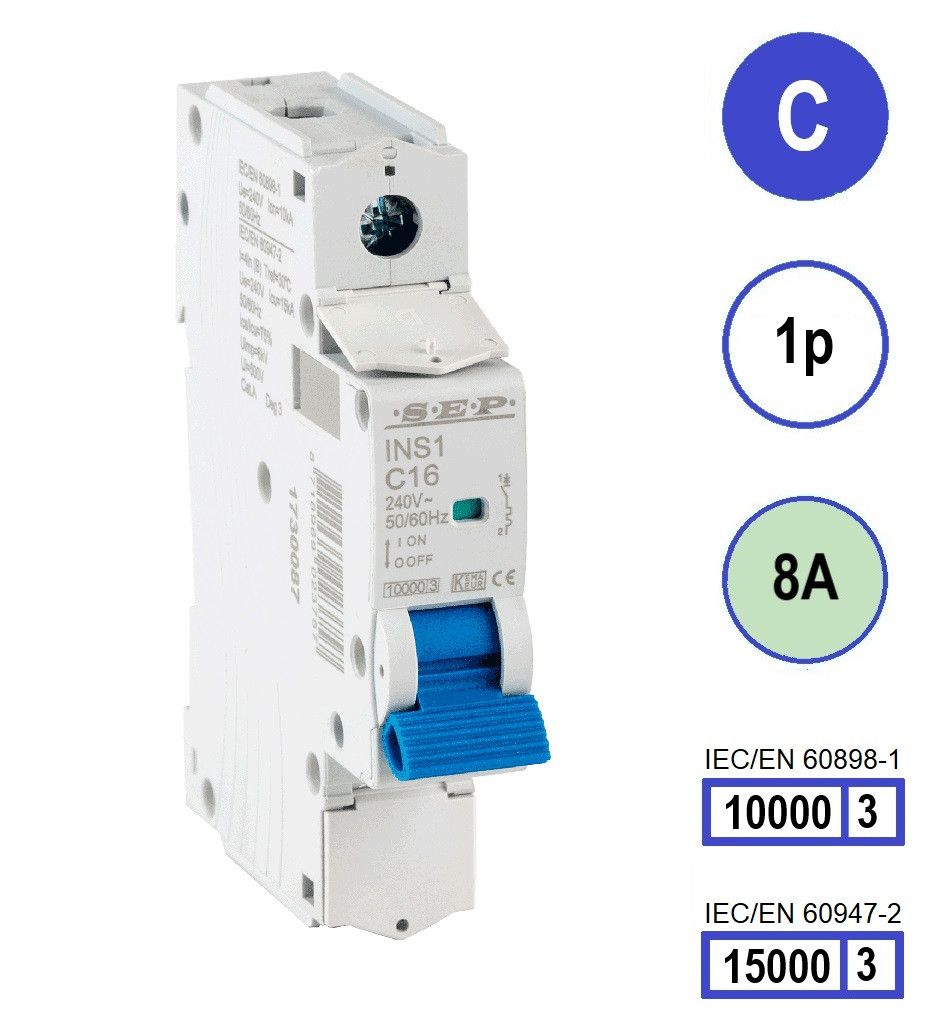 SEP INS1 inst.aut  1p - C - 8A - 10/15kA