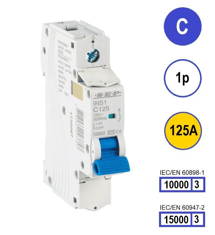 SEP INS1 inst.aut  1p - C - 125A - 10/15kA