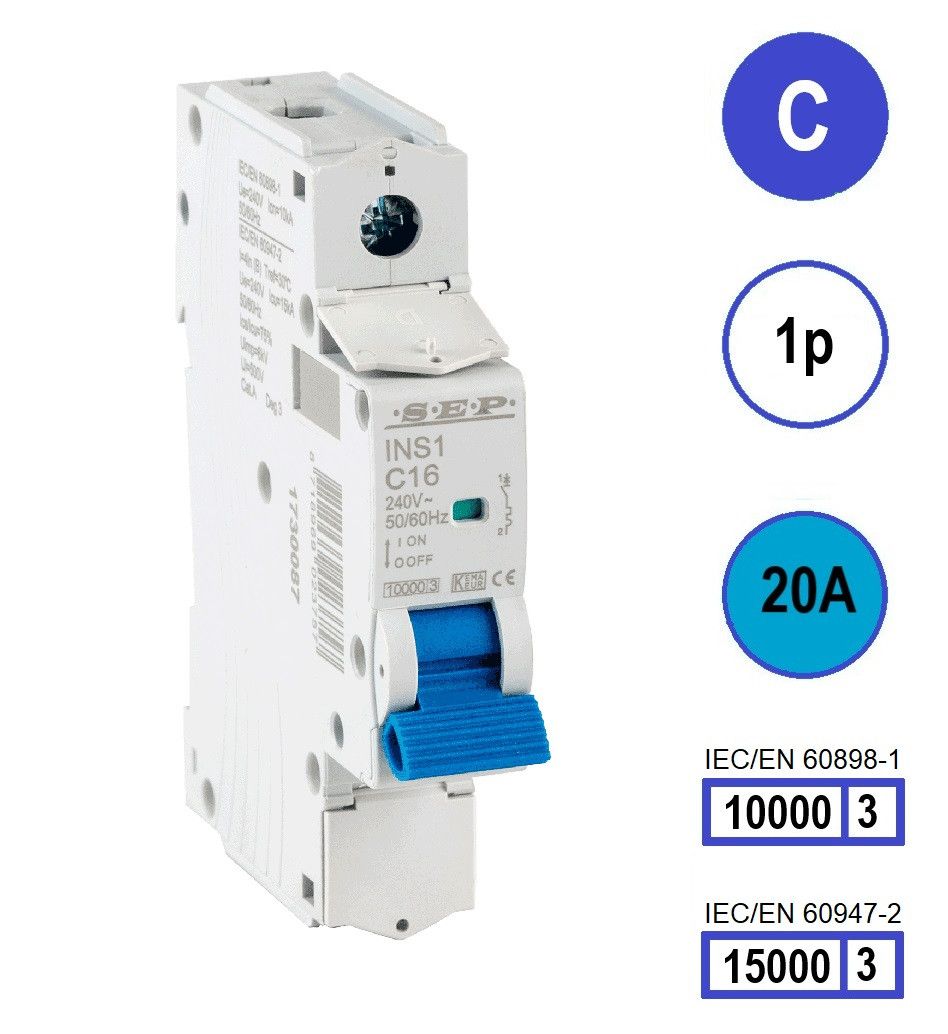 SEP INS1 inst.aut  1p - C - 20A - 10/15kA