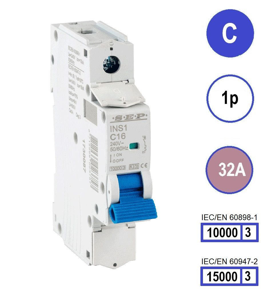 SEP INS1 inst.aut  1p - C - 32A - 10/15kA