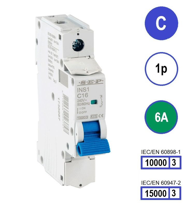 SEP INS1 inst.aut  1p - C - 6A - 10/15kA