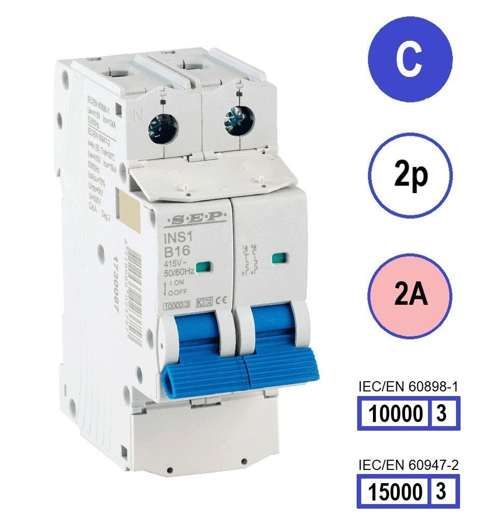 SEP INS1 inst.aut  2p - C - 2A - 10/15kA