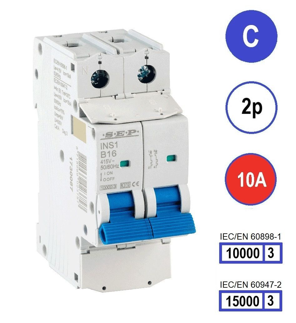 SEP INS1 inst.aut  2p - C - 10A - 10/15kA