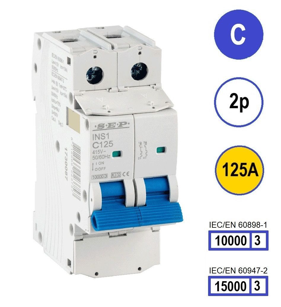 SEP INS1 inst.aut  2p - C - 125A - 10/15kA