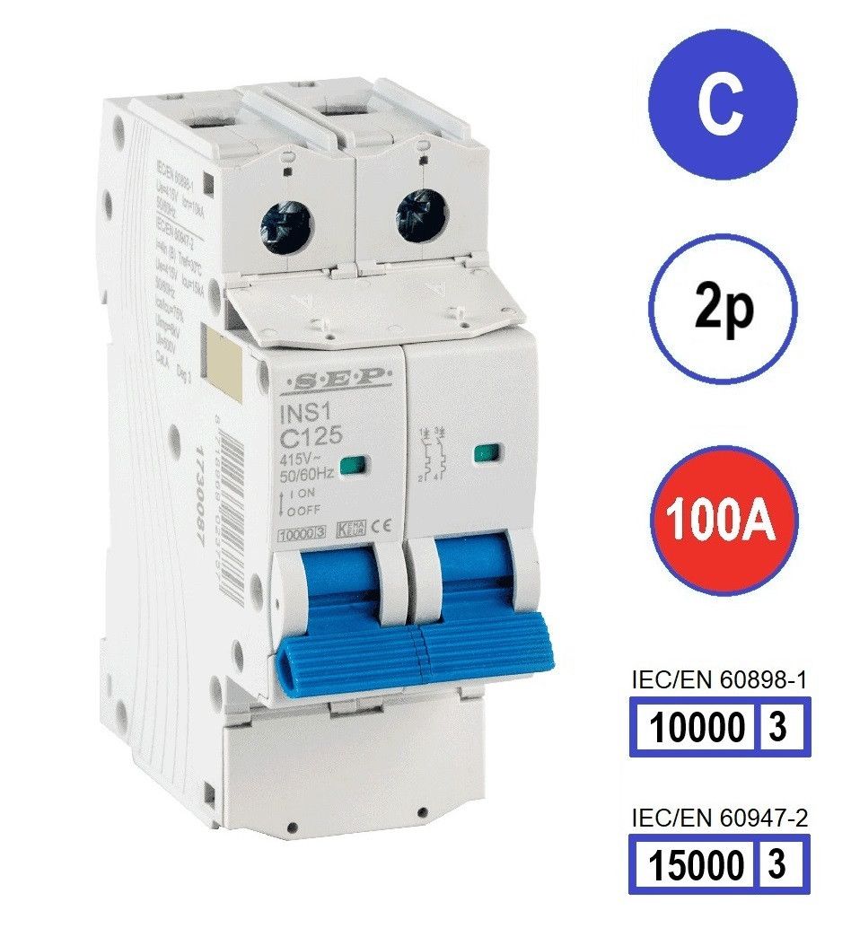 SEP INS1 inst.aut  2p - C - 100A - 10/15kA