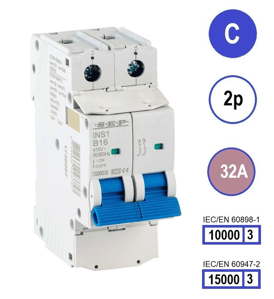SEP INS1 inst.aut  2p - C - 32A - 10/15kA
