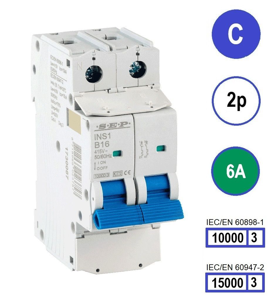 SEP INS1 inst.aut  2p - C - 6A - 10/15kA