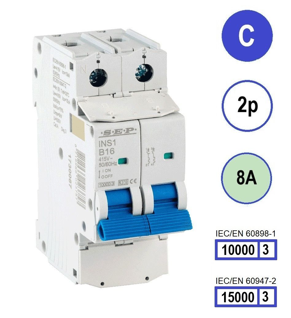 SEP INS1 inst.aut  2p - C - 8A - 10/15kA