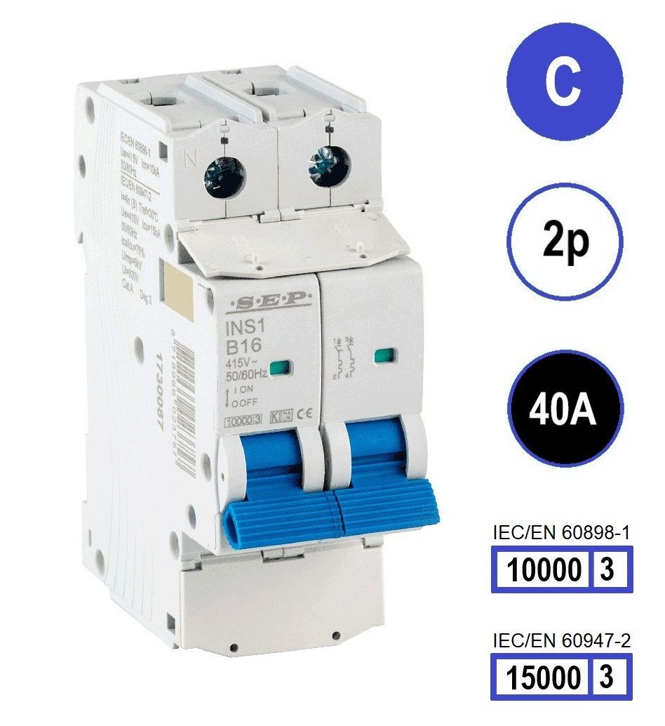 SEP INS1 inst.aut  2p - C - 40A - 10/15kA