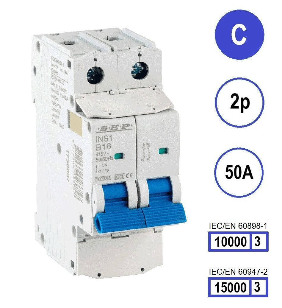 SEP INS1 inst.aut  2p - C - 50A - 10/15kA