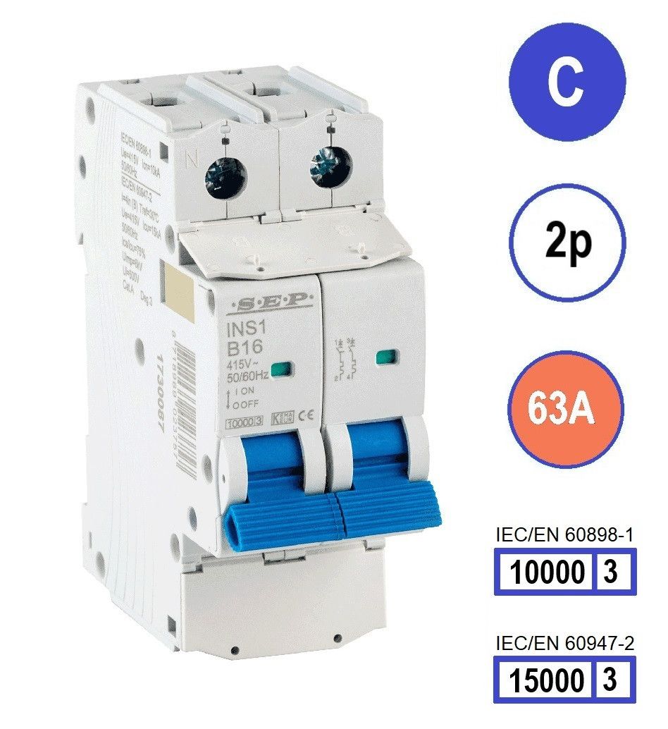 SEP INS1 inst.aut  2p - C - 63A - 10/15kA