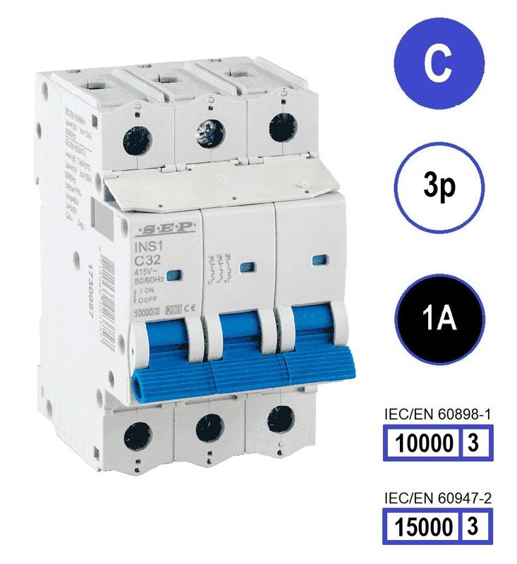 SEP INS1 inst.aut  3p - C - 1A - 10/15kA