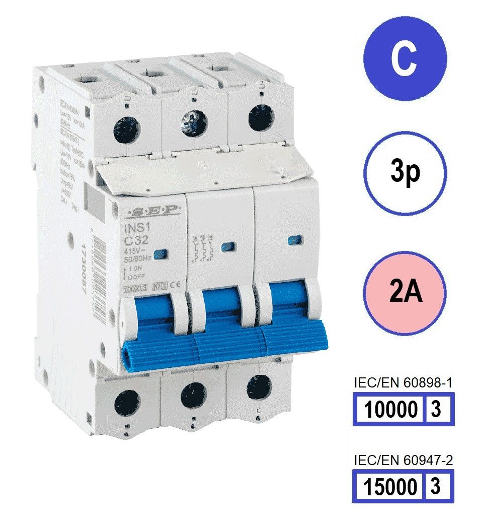 SEP INS1 inst.aut  3p - C - 2A - 10/15kA