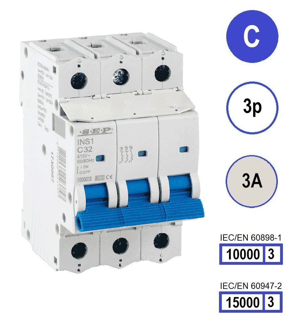 SEP INS1 inst.aut  3p - C - 3A - 10/15kA